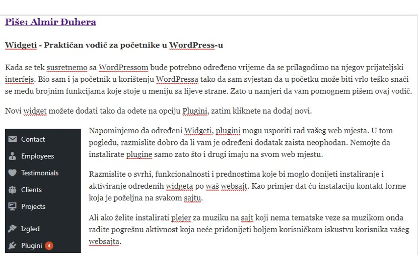 Widgeti - Praktičan vodič za početnike u WordPressu