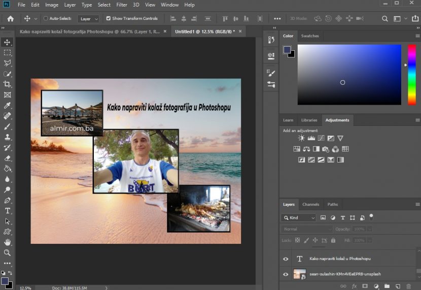 Kako napraviti kolaž fotografija u Photoshopu naslovnica